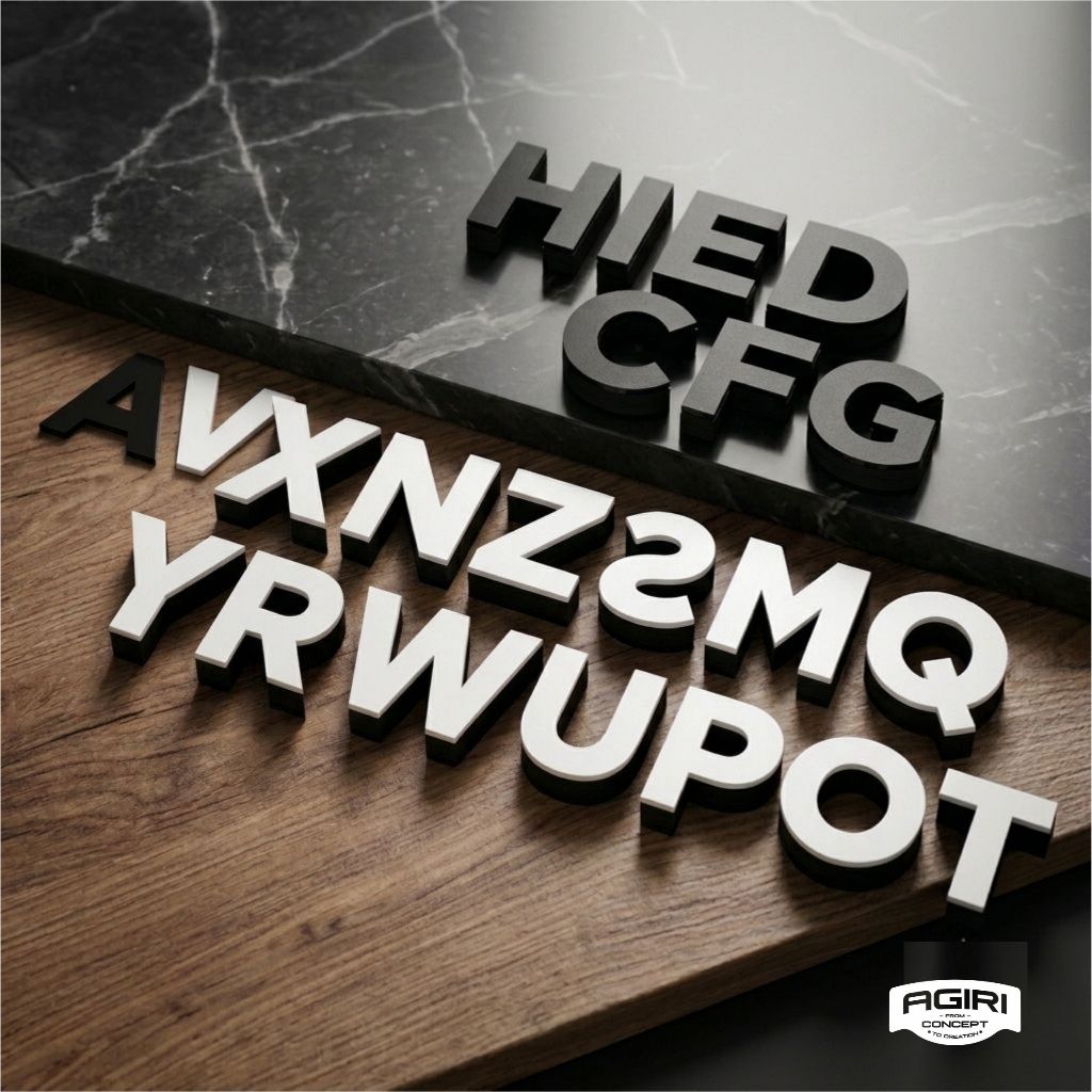 Custom Huruf Akrilik, Huruf timbul akrilik spon