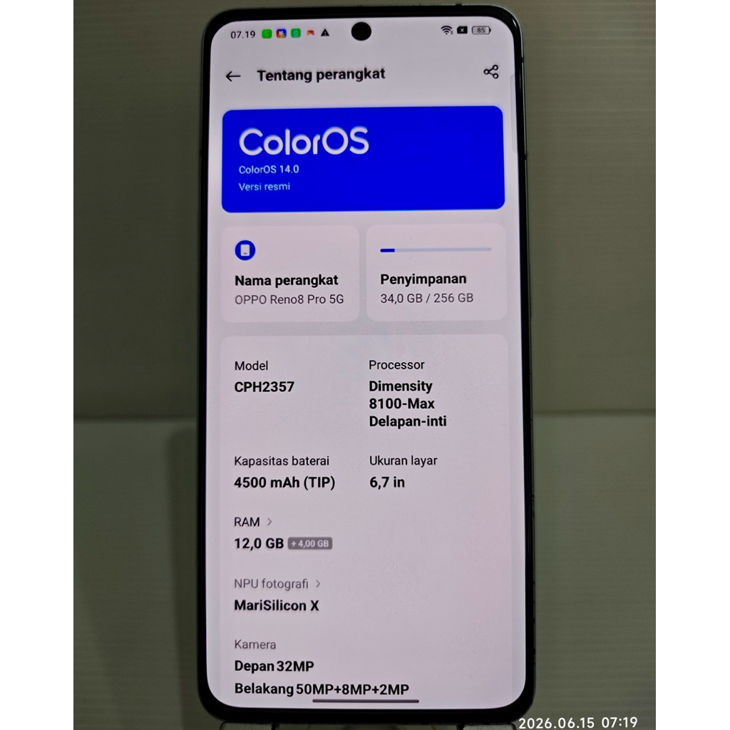 oppo reno 8 pro ram 12 / 256 resmi fullset original