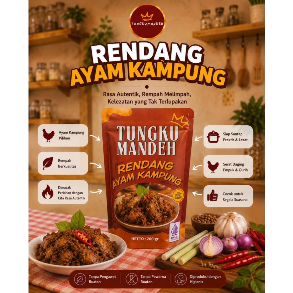 RENDANG AYAM KAMPUNG TUNGKUMANDEH ASLI PAYAKUMBUH