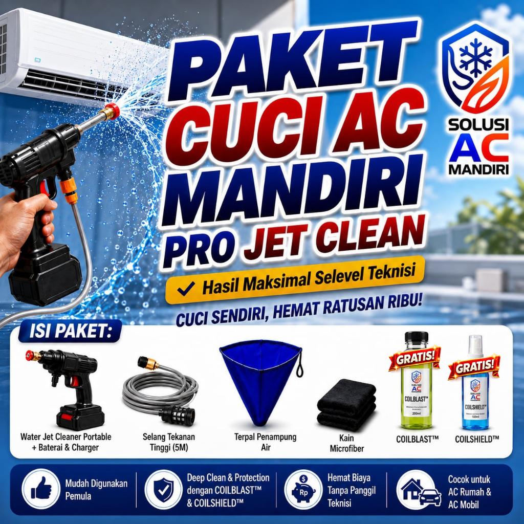 Alat Cuci AC Rumah 1 Set Komplit Paket Jet Cleaner Full Set
