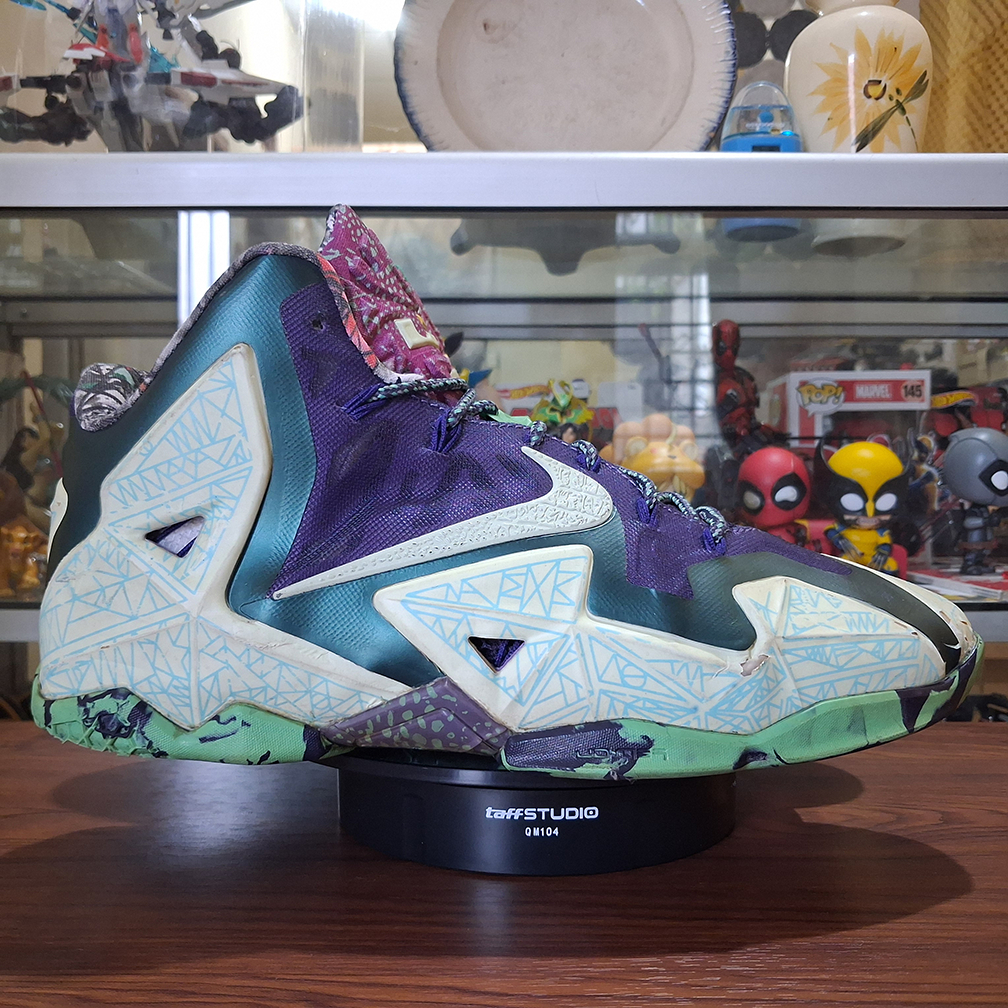 Neki LeBron 11 All Star Gator King Sepatu Basketball Basket Lifestyle Casual Sneakers Warna Hijau Si