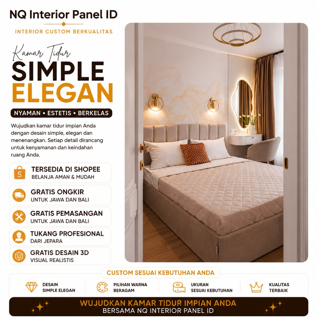 Interior Kamar Tidur Minimalis Custom | Desain Interior Kamar Modern | Furniture Built In Premium Je