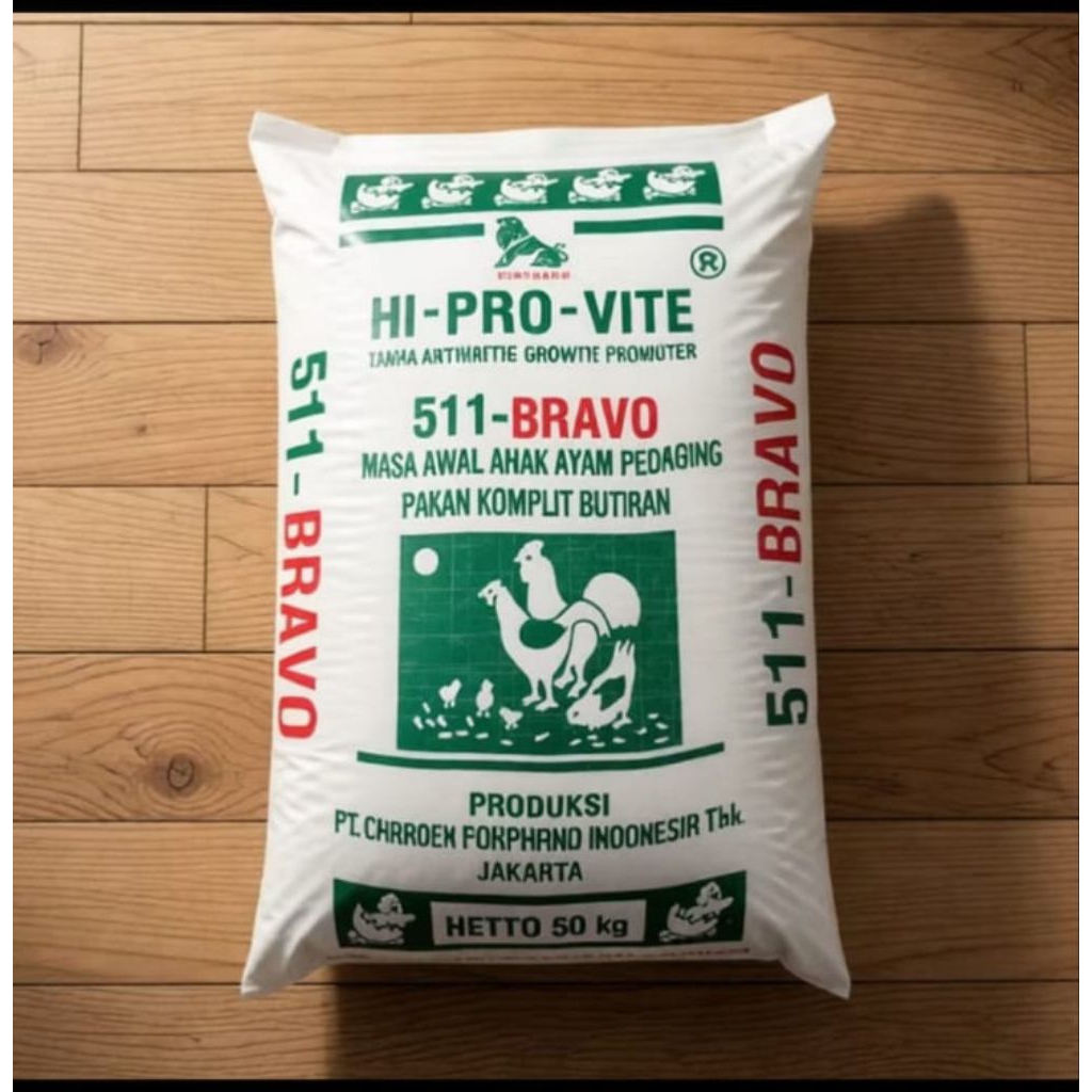 Pakan ayam 511 bravo kemasan 1kg