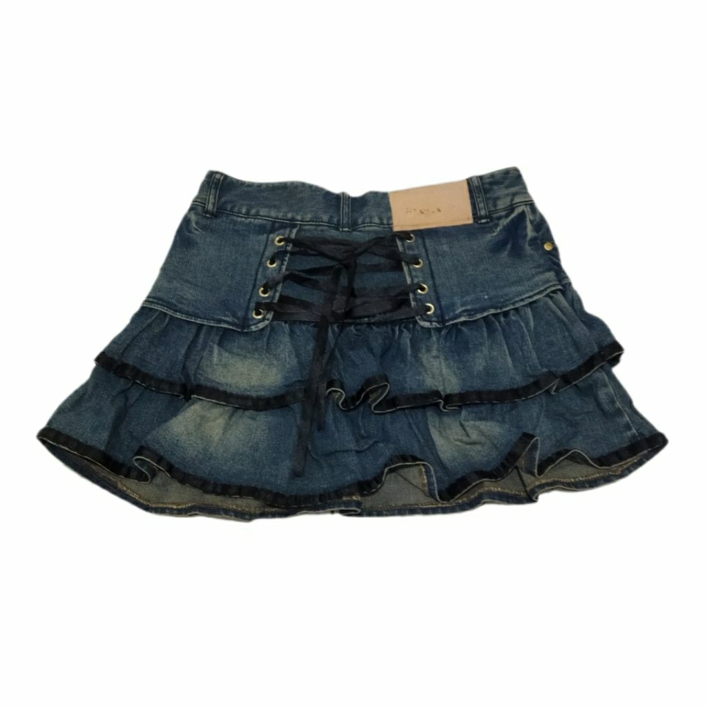 Tralala by Liz Lisa Denim Tiered Mini Skirt