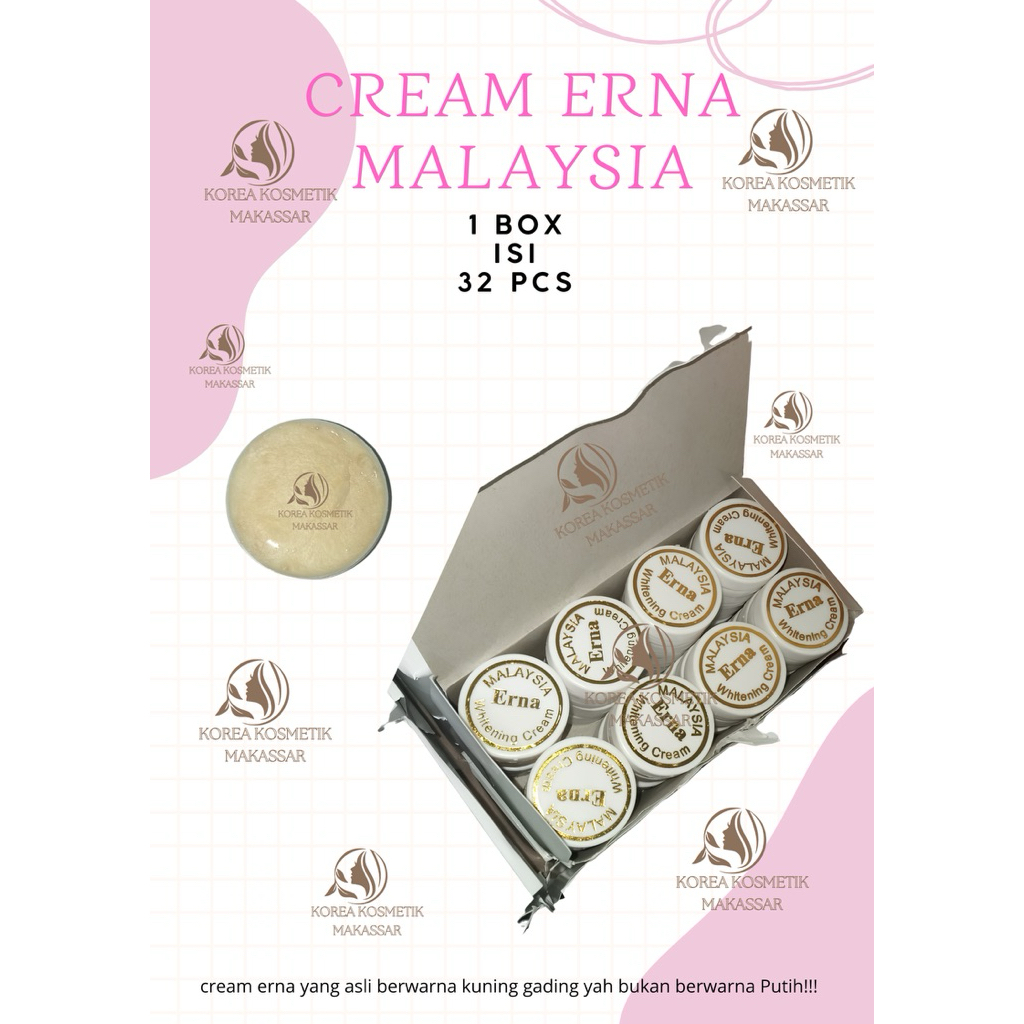 1 BOX CREAM ERNA MALAY ASLI ORIGINAL ISI KUNING GADING