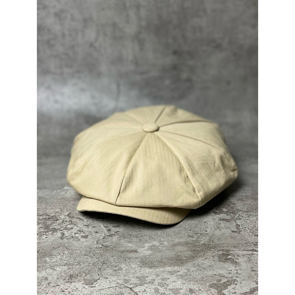 Topi Gatsby Cap Klasik Unbrand Beige Katun Second Original Import Murah