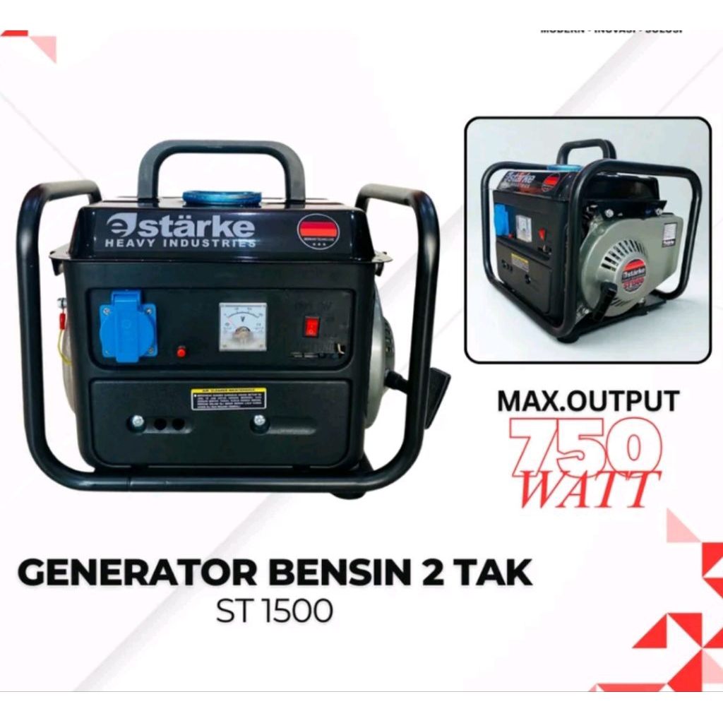 GENSET BENSIN 2TAK ST1500 Portabel Generator 750Watt Listrik Mini 220V