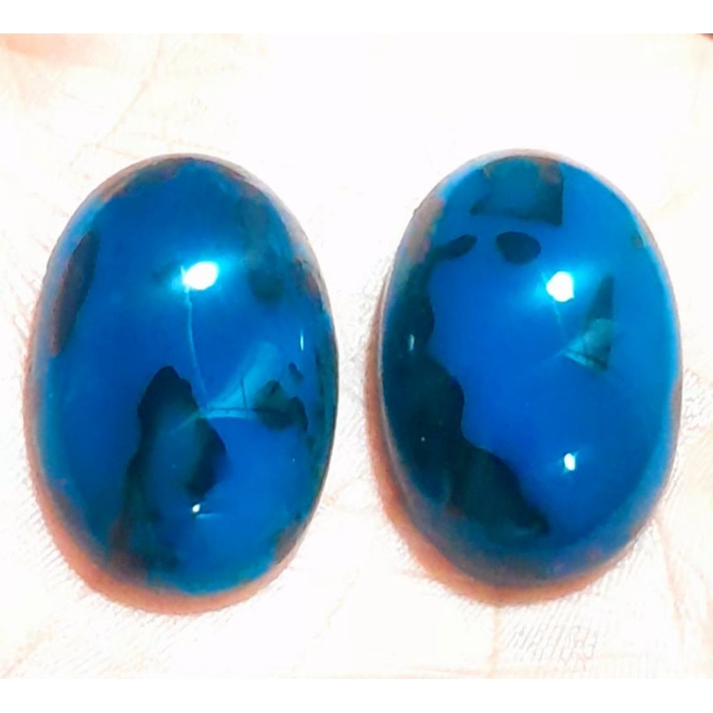 Lot 2pc Bacan Doko Gulau Coklat totol encer HQ size jumbo mumbul warna biru solid