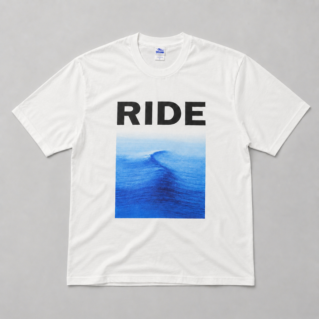 Kaos Ride Nowhere White Full Cotton 24s Stitch Supply Printing Premium Kaos Band Shoegaze