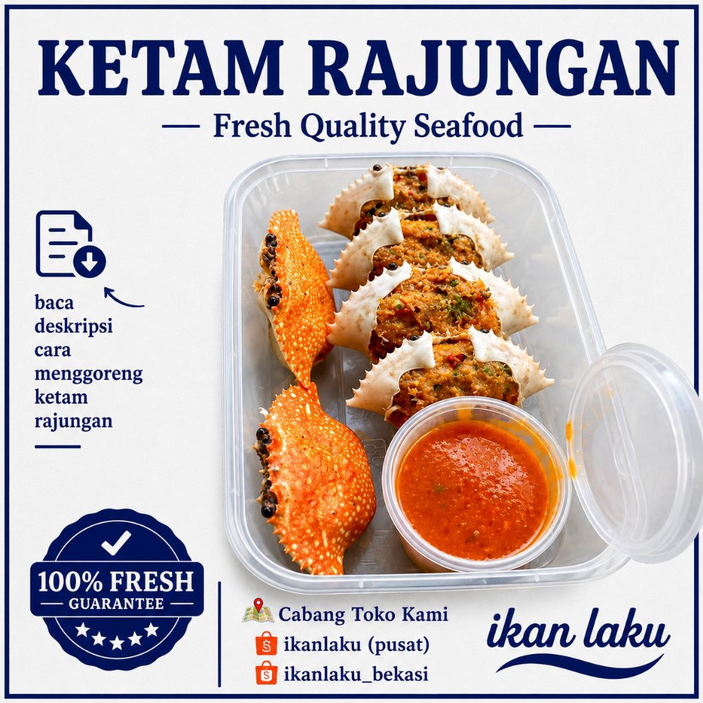Ikan Laku – Ketam Rajungan Isi 6 – Siap Goreng Terbuat Dari Telur Rajungan Asli Pantura Berkualitas 