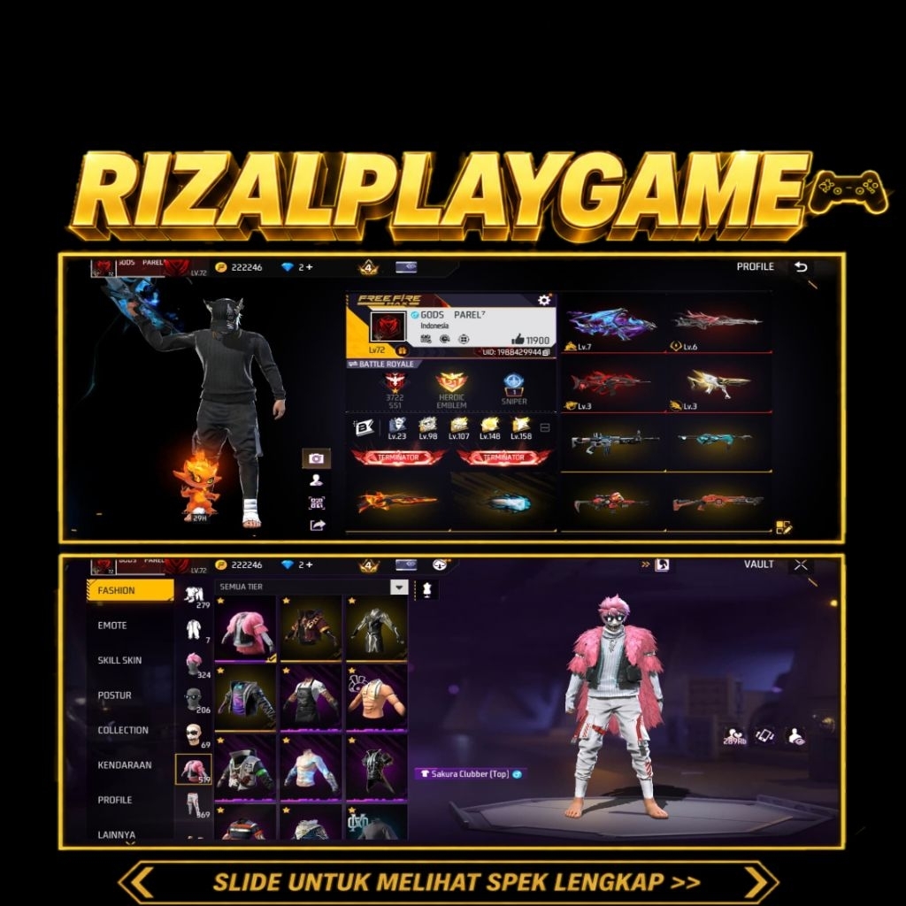 Akun free fire sultan 2026