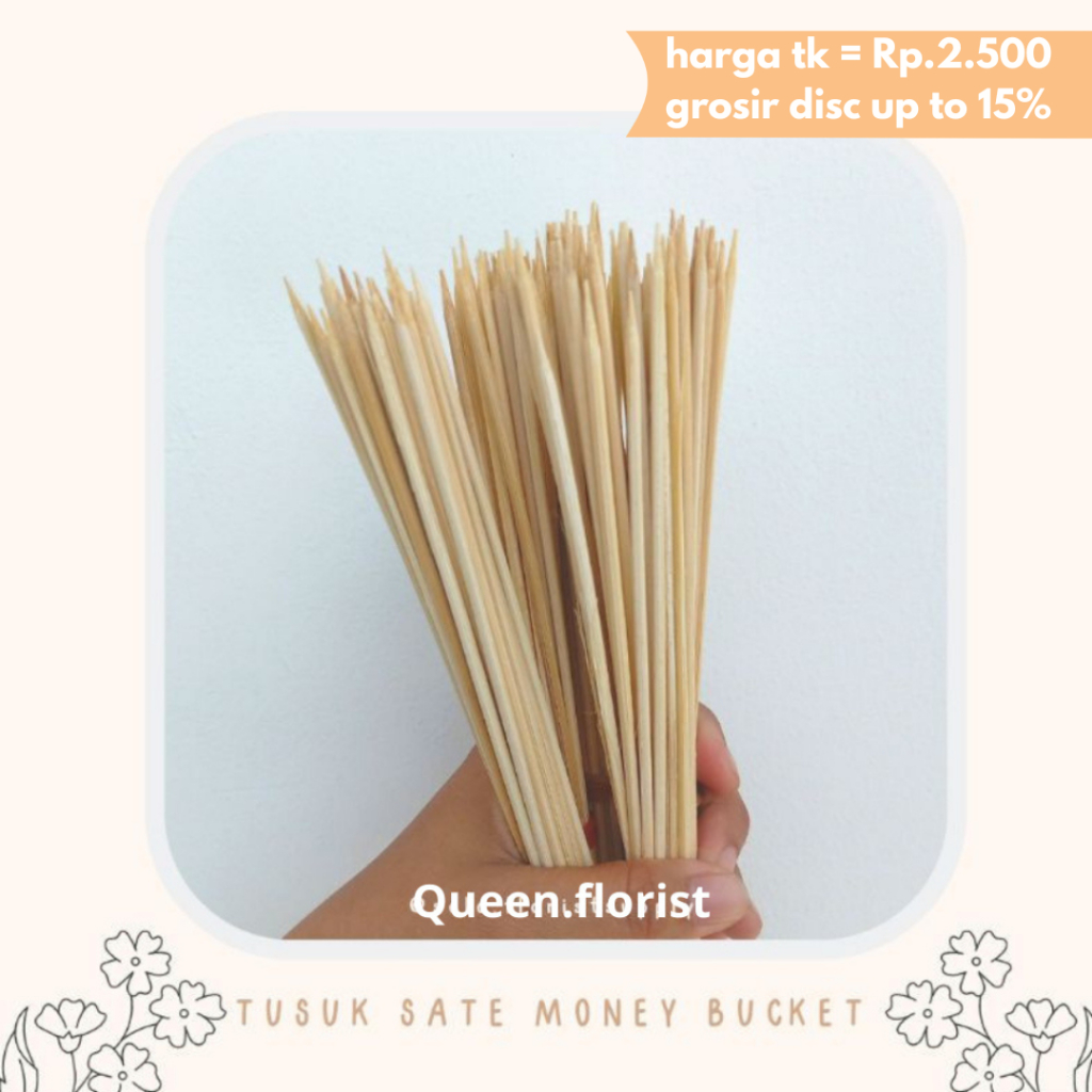 TUSUK SATE BAHAN BUKET SNACK / UANG | tusuk sate bambu | stick bambu | tusuk money buket | tusuk sat