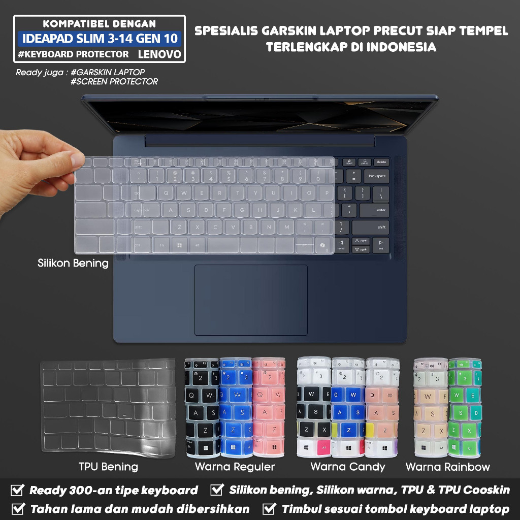 Pelindung Keyboard Protector Cover Kompatibel dengan Lenovo IdeaPad Slim 3 3i-14 14ARP10 14IRH10 14I
