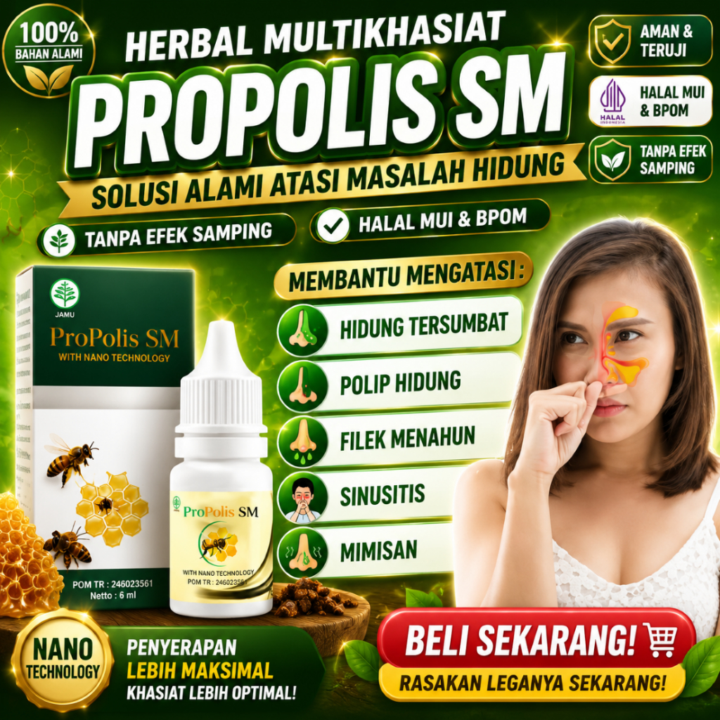 Propolis SM Original Untuk Polip Hidung Sinusitis dan Hidung Tersumbat BPOM