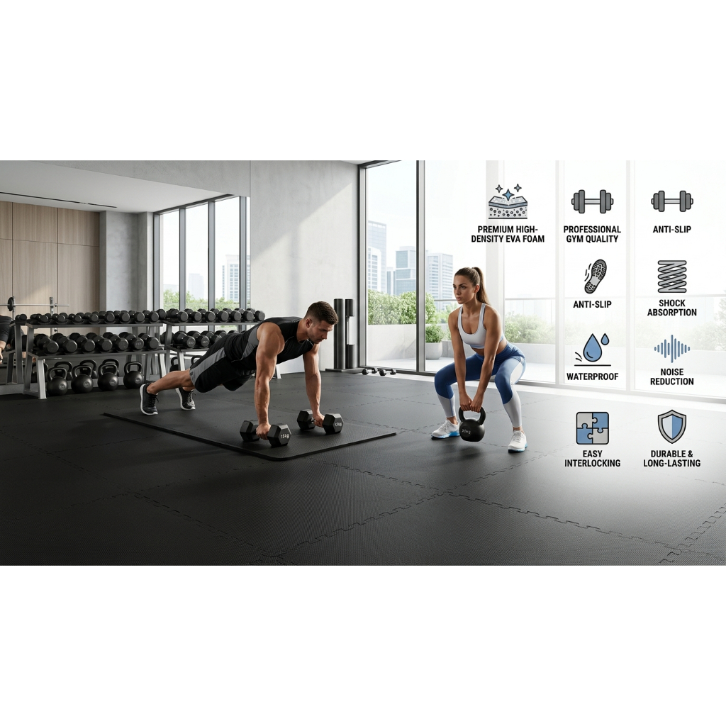 Karpet EVA Foam Gym Mat Tebal Anti Slip Puzzle Mat Home Gym Fitness