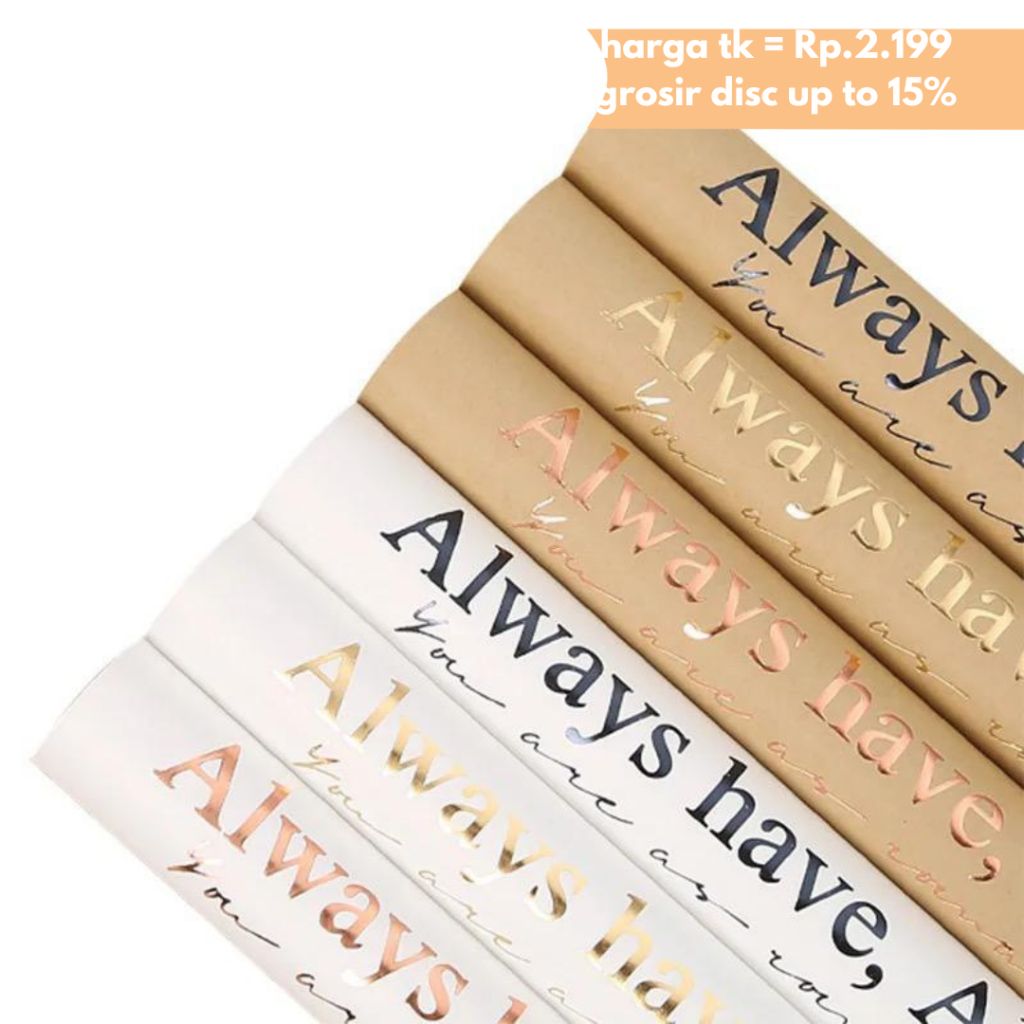 CRAFT PAPER FOIL TEXT VINTAGE CRAFT PAPER KERTAS BUKET PEMBUNGKUS BUNGA HAND BOUQUET KERTAS KRAFT CO