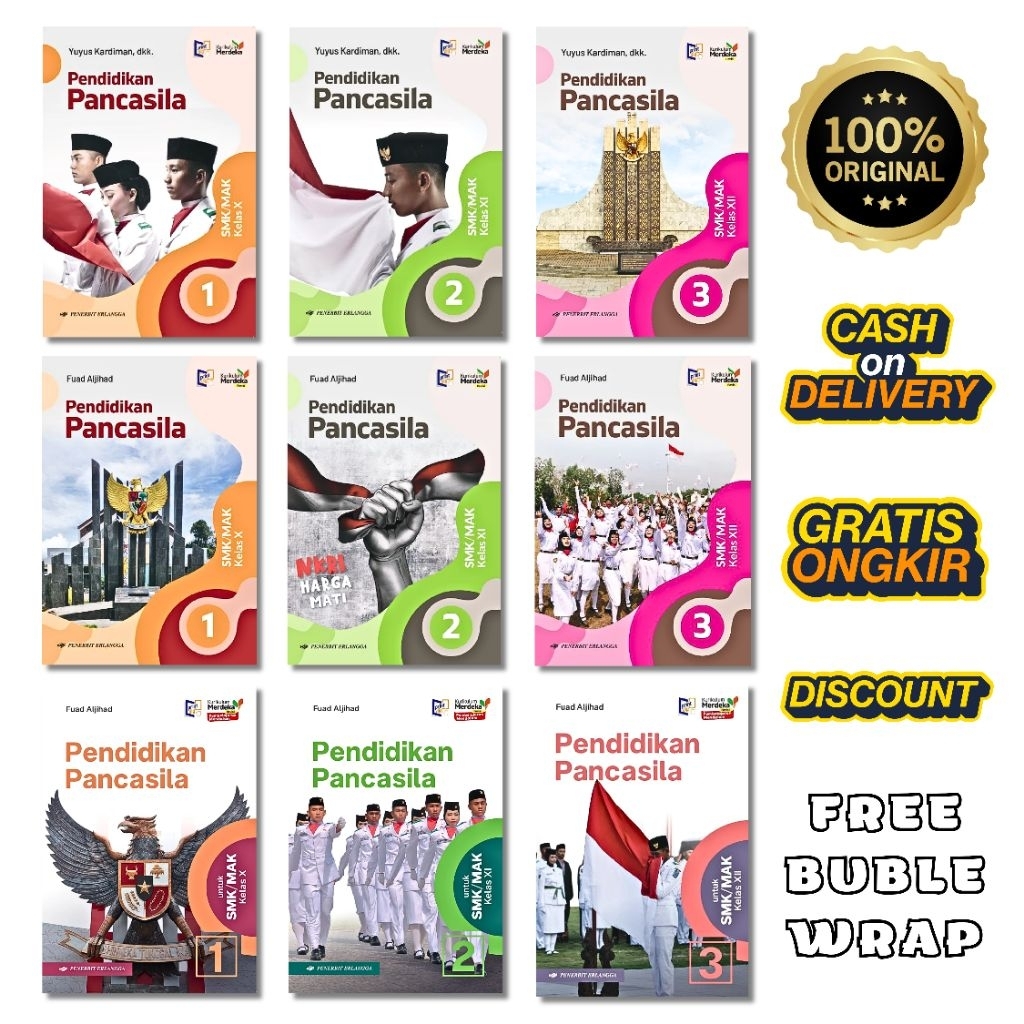 Buku Pendidikan Pancasila Kelas 10 11 12 SMK Revisi PM Erlangga Kurikulum Merdeka Km Pembelajaran Me