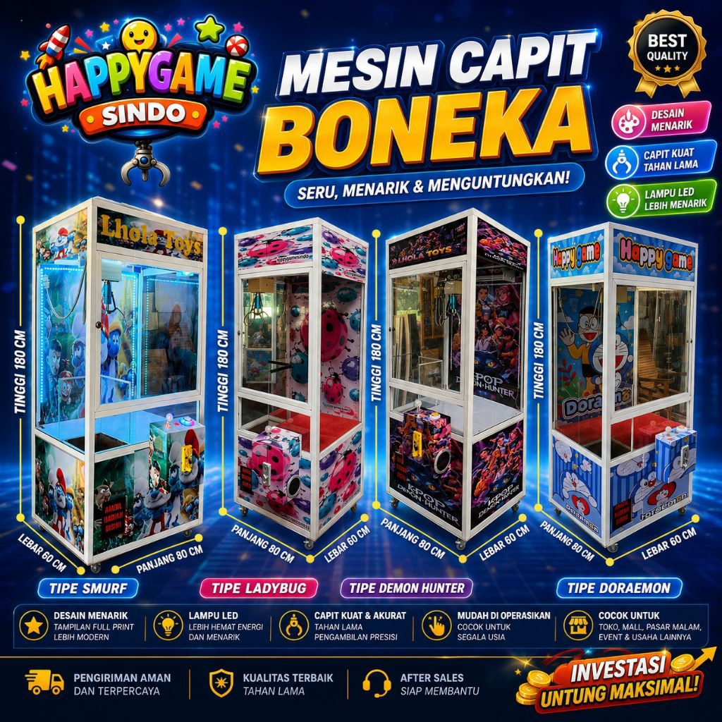 Link Khusus Mesin Capit Boneka ukuran Asli Premium Bergaransi dikemas dengan palet kayu