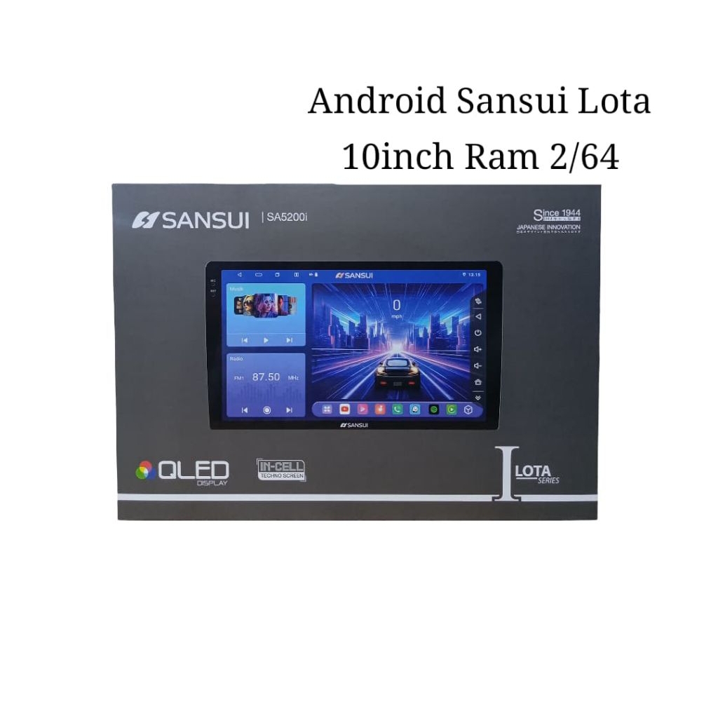 Head unit Android sansui lota series Ram 2/64 GB sansui android 10 inch head unit tape mobil