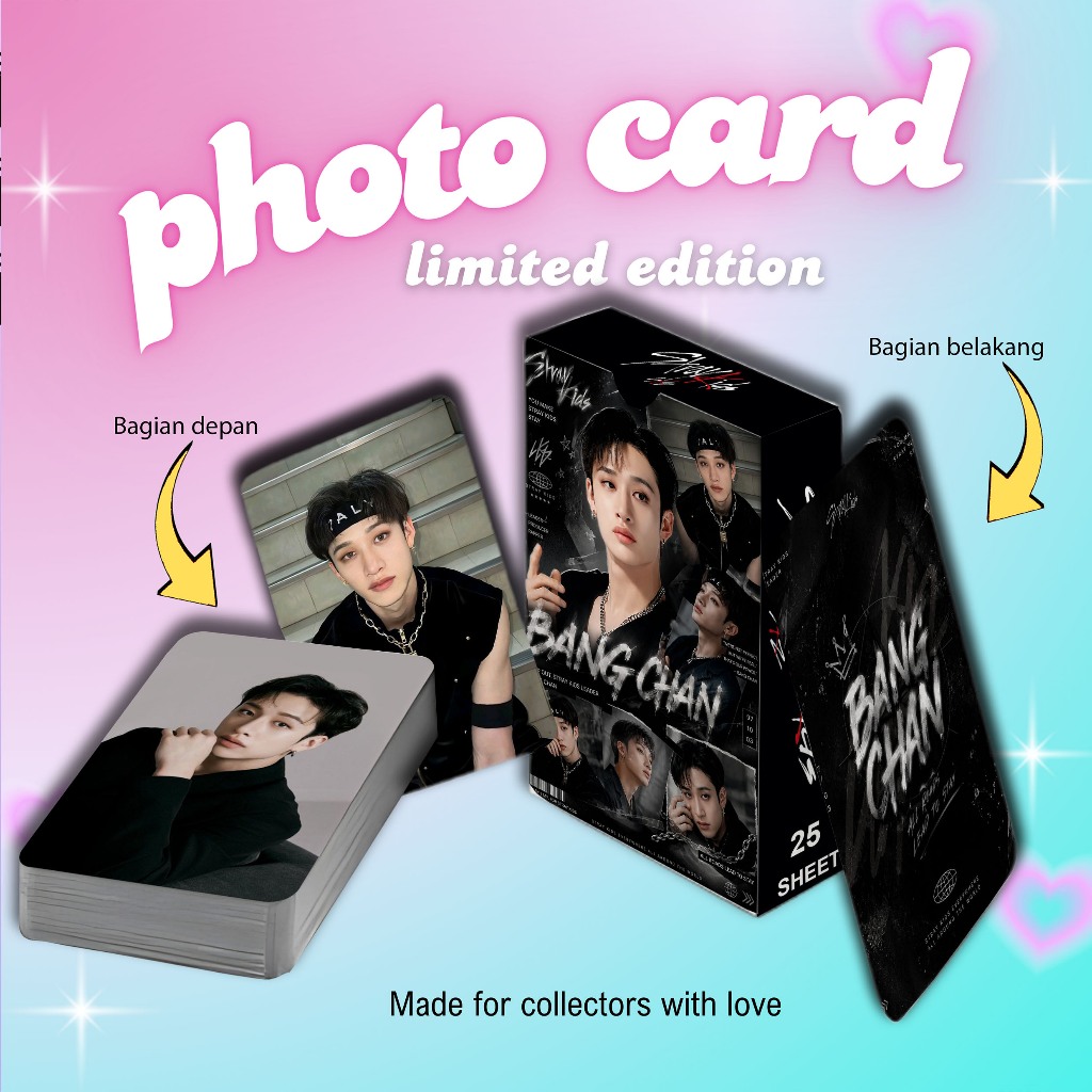 [ 2 Sisi ] Photocard Set Terbaru Kpop Bang Chan Stray Kids premium 25 pcs with box