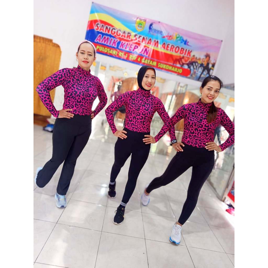 JAKET KETAT LEOPARD PINK 87SPORTWEAR