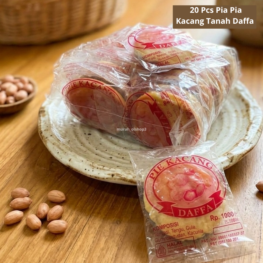 20 Pcs Pia Kacang Tanah Daffa Enak - Teman Ngopi & Ngeteh 1000