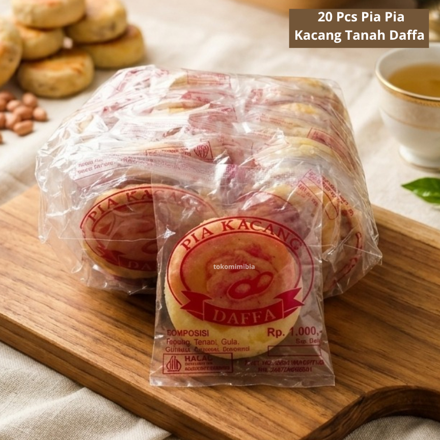 20 Pcs Kue Pia Pia Kacang Daffa / Pia Kacang Tanah Tradisional Halal 1000