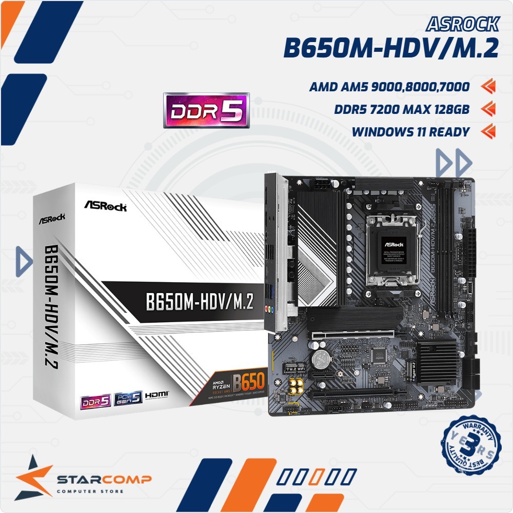 ASRock B650M-HDV M.2 AM5 B650 DDR5