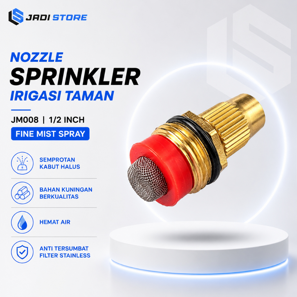 Drip Irigasi Taman JM008 Water Mist Sprinkler Nozzle Brass 1/2 Inch Nozzle Kabut Tanaman Adjustable 