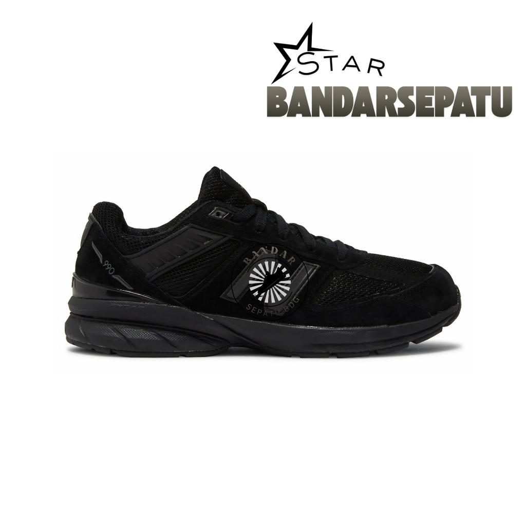 Sepatu New Balance 990v5 Made in USA 4E Wide 'Triple Black'