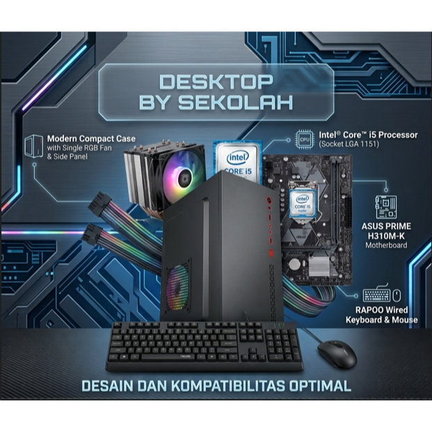 Paket Komputer PC Desktop Sekolah Intel i5 RAM SSD / PC Rakitan Admin Kantor