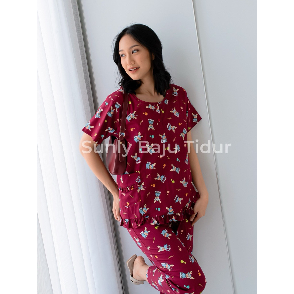 Sunly 24 K [cln.panjang Lengan pendek] baju tidur sunly
