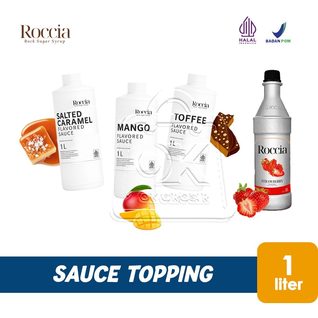 Topping Minuman Roccia Saus Manis Sauce Salted Caramel / Mango / Toffee (1 Liter)