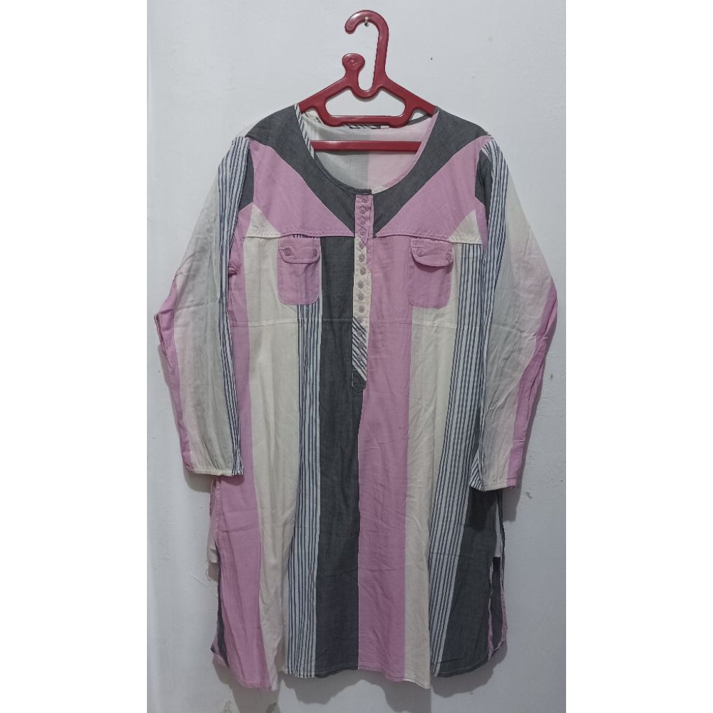 PRELOVED Tunik Panjang Motif Garis-garis
