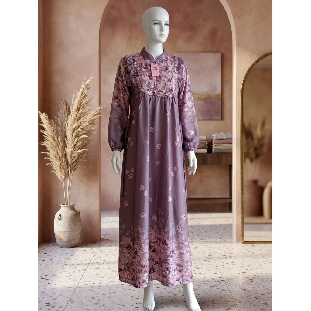 GAMIS NINARICHIE WARNA UNGU MOTIF
