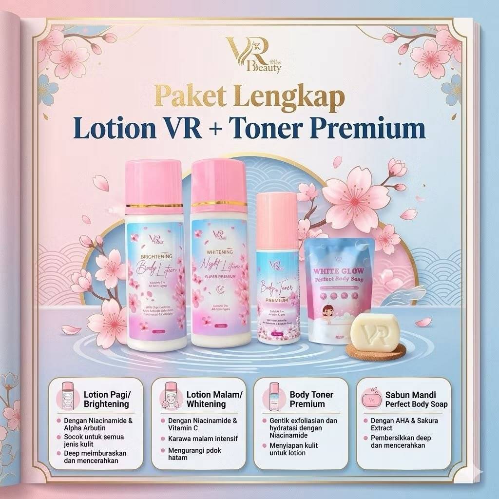 Lotion VR  BPOM Lotion Real Whitening Hand & Body Lotion LOTION VR NIGHT / Lotion Malam VR / HB DOST