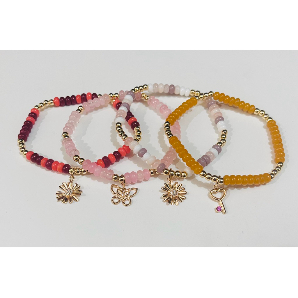GELANG BATU WARNA CHARM EMAS KADAR 8K UBS DIAMETER +-4.5 CM