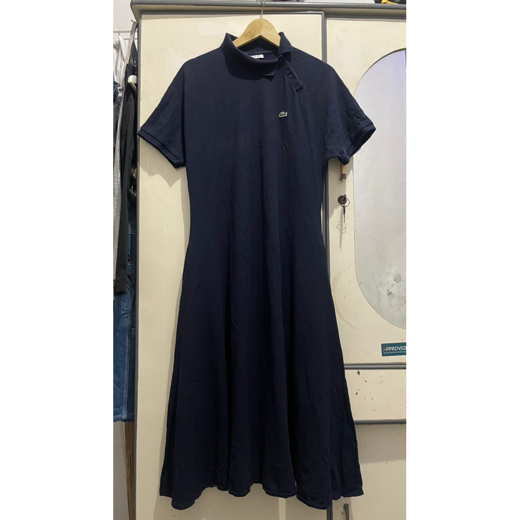Lacoste Maxi Polo Dress Kancing Cheongsam Rare