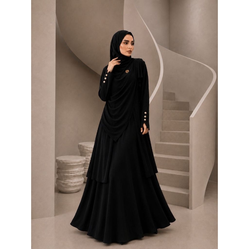 Set Rok Tunik Khiban Kanza / Tunik Set Rok Jersey Korea Set Hijab Khiban Syar'i / COD