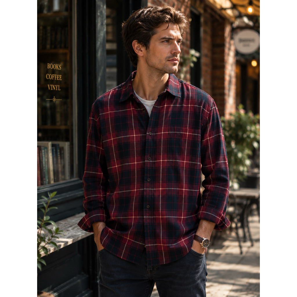 Kemeja Flanel Uniqlo Original