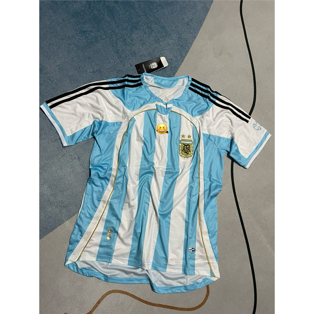 RETRO ARGENTGHTINA HOME 2006 JERSEY PIALA DUNIA PREMIUM JERSEY