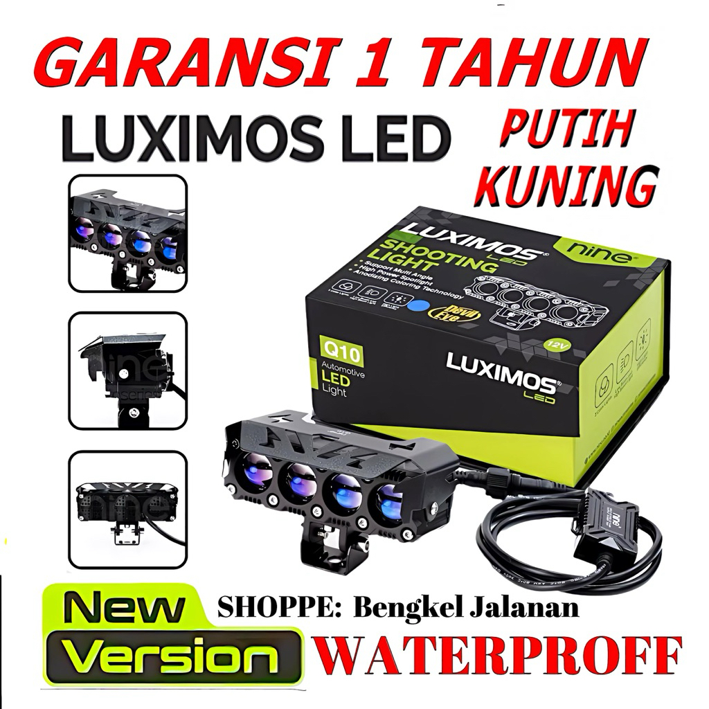 LAMPU TAMBAHAN LAMPU TEMBAK 4mata 100 WATT 4 MATA LUMINOS SQL 4 MATA 3 KIPAS ORIGINAL LUMINOS NINE