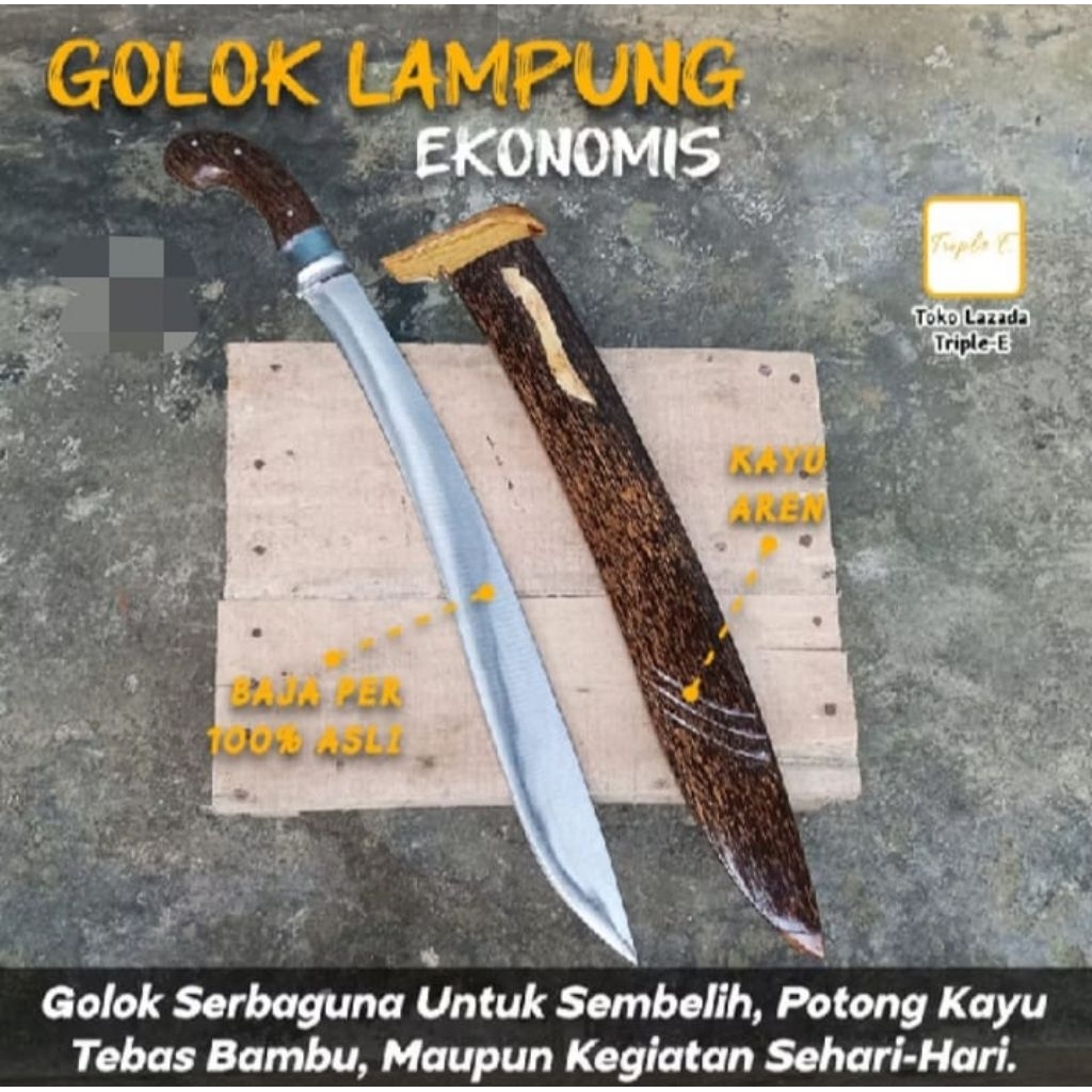 New pisau golok sembelih hewan golok Lampung duralium siap pakai