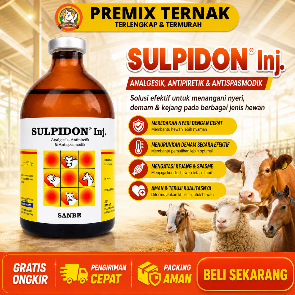 SULPIDON 100ML & SULPIDON 50ML SANBE - Obat Pereda Sakit Hewan Analgesik Antipiretik Antispasmodik