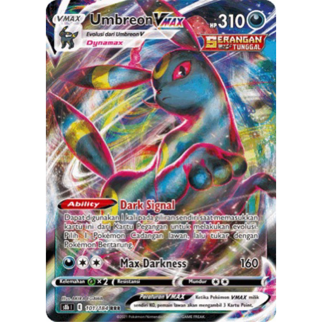 Umbreon VMAX #101 VMAX Klimaks - Kartu Pokemon TCG Original Indonesia