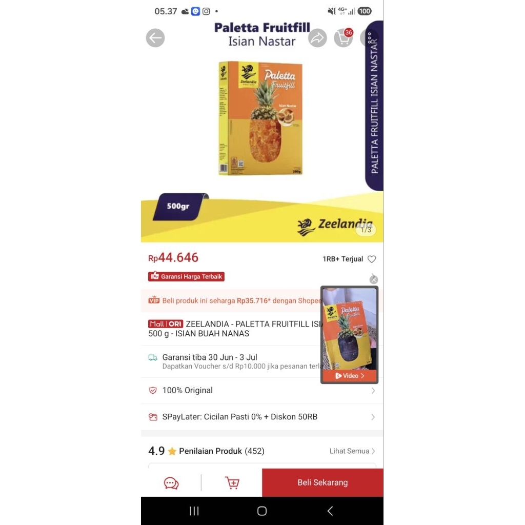 zeelandia selai nastar 500gr
