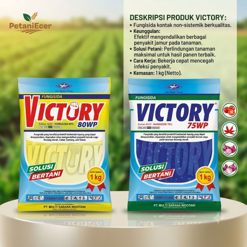 Victory Biru dan Kuning Fungisida Kontak Bahan Aktif Mankozeb