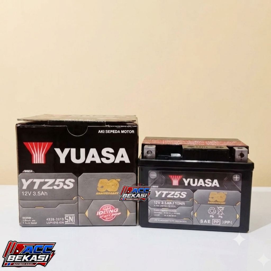 AKI YUASA YTZ5S 12V 3.5Ah // AKI ORIGINAL YUASA MOTOR KARISMA MIO SUPRA REVO XEON