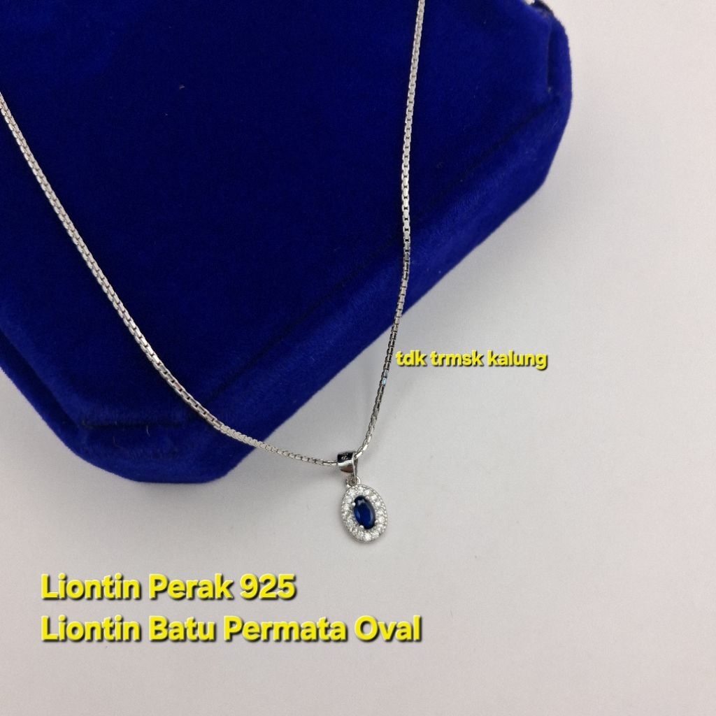 Liontin Perak 925 Liontin Batu Permata Oval