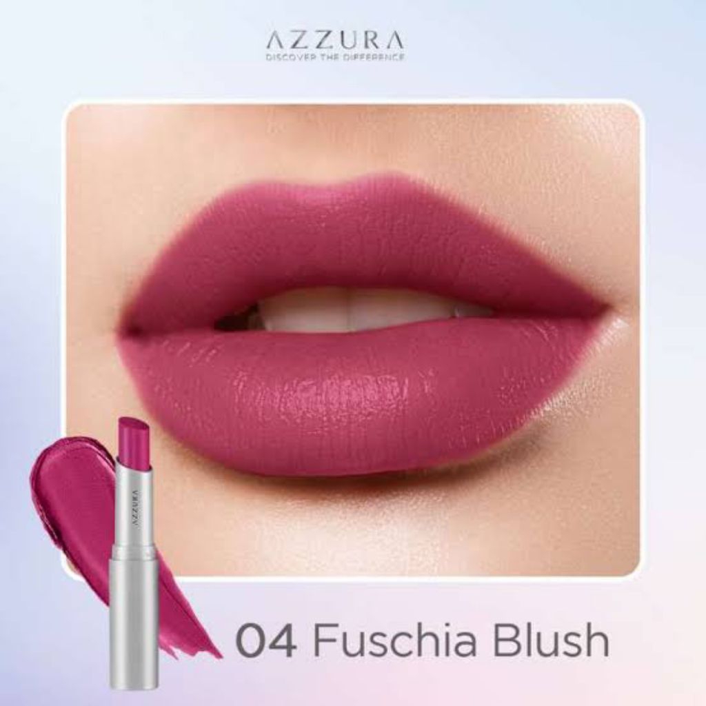 Azzura Long Lasting Lipstick 04 Fuschia Blush Lipstik Matte Pigmen Tinggi Tahan Hingga 12 Jam
